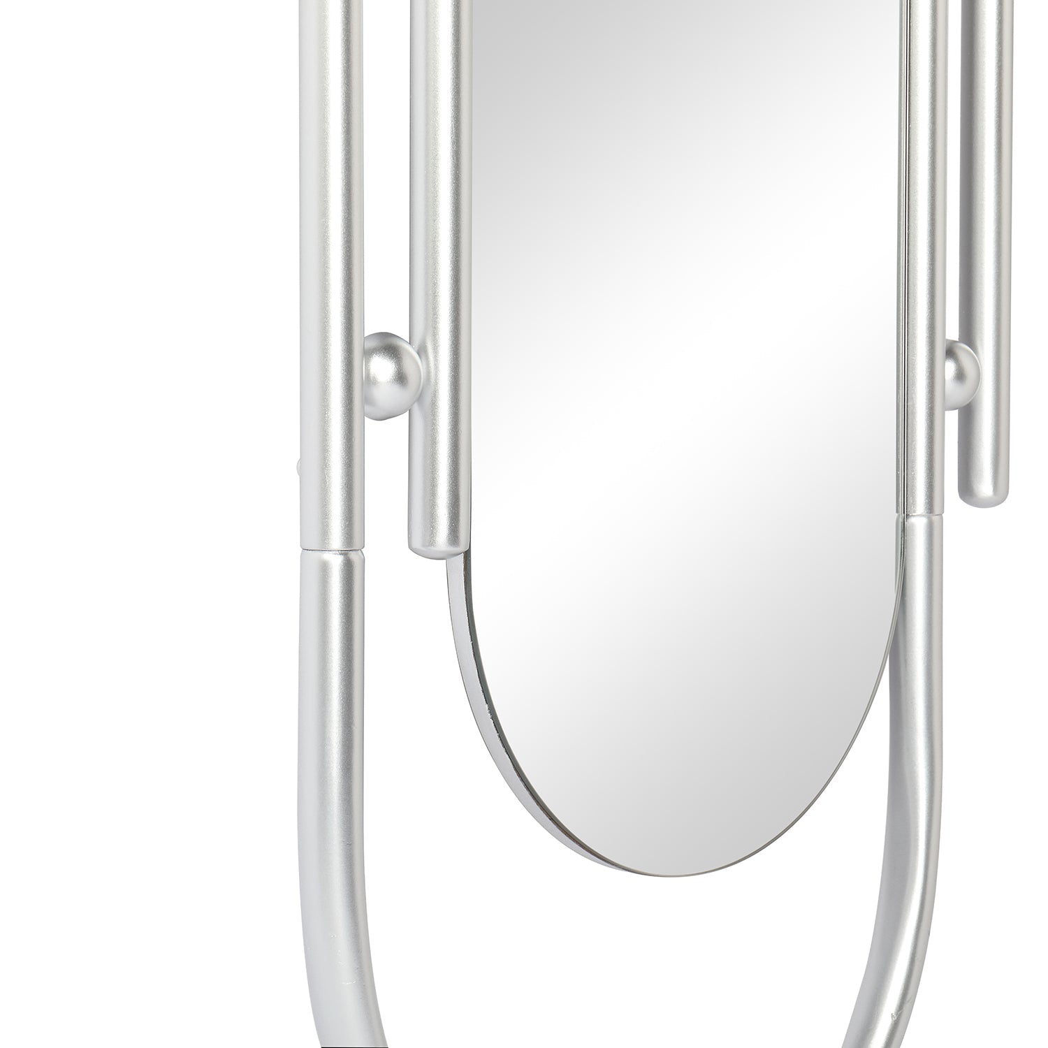 MacLuu Silver Long Paperclip Shaped Full Length Mirror