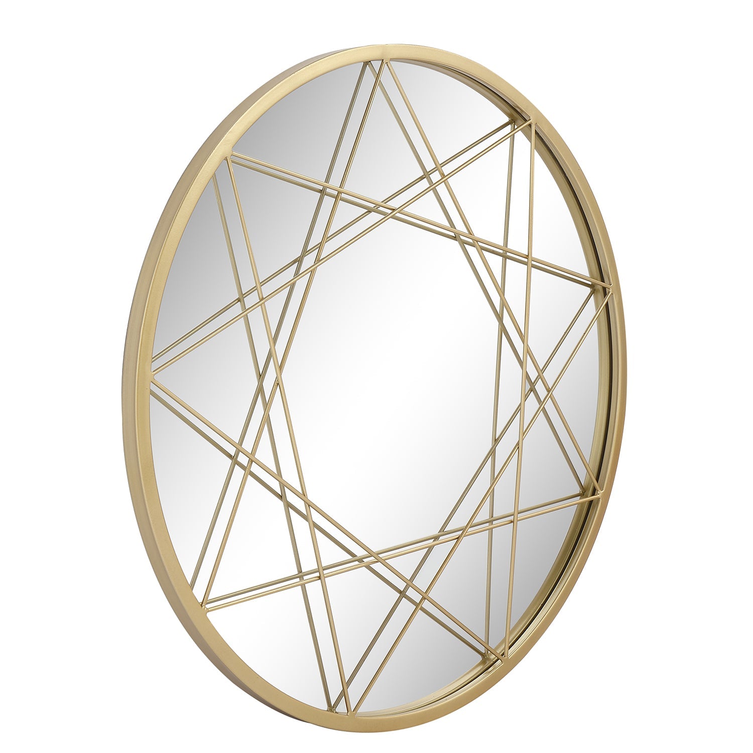 Gold Round Metal Wall Mirror