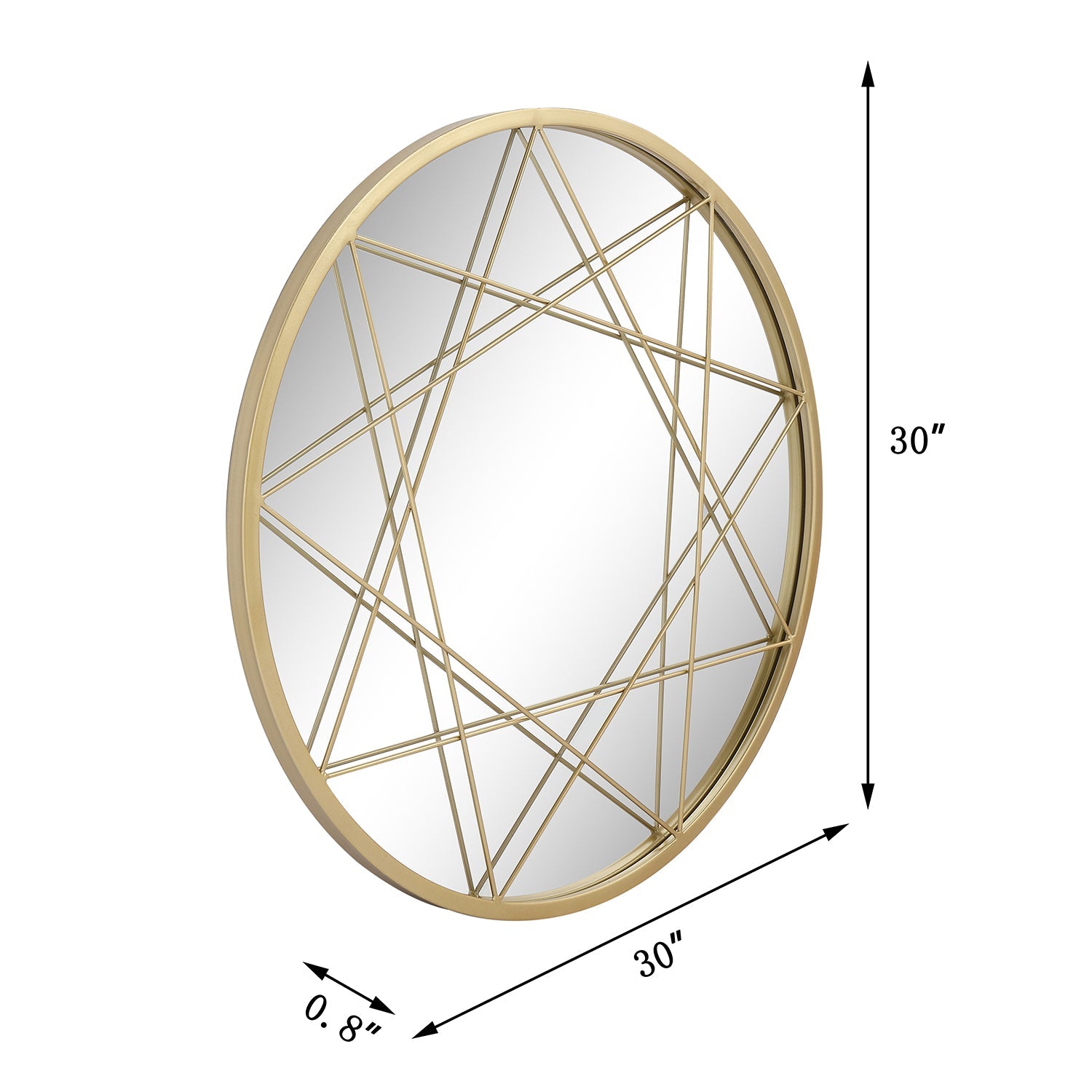 Gold Round Metal Wall Mirror