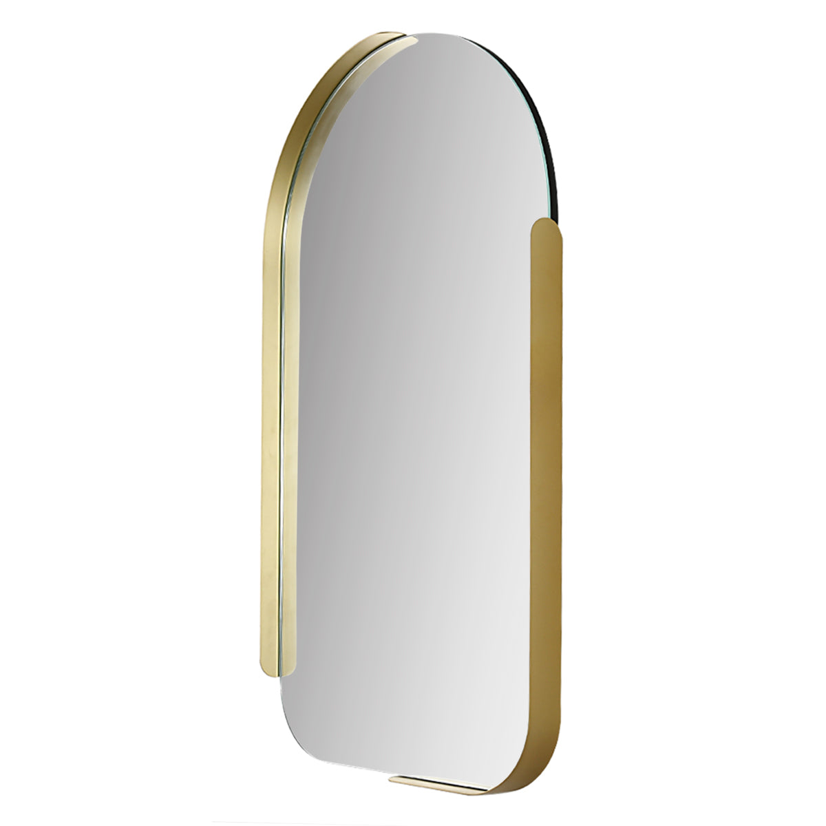 MacLuu Arch Half Frame Metal Wall Mirror