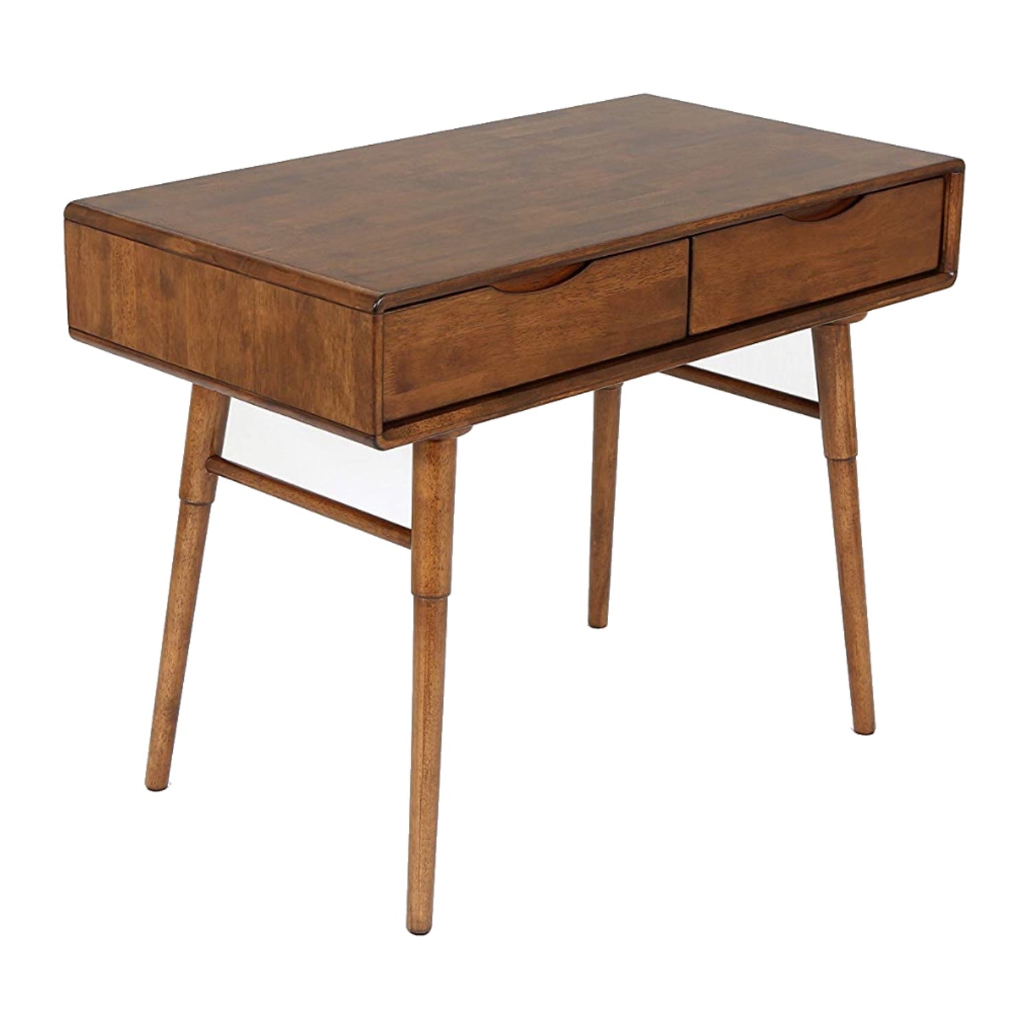 MacLuu Mid Century Modern Solid Wood Writing Desk with Drawers