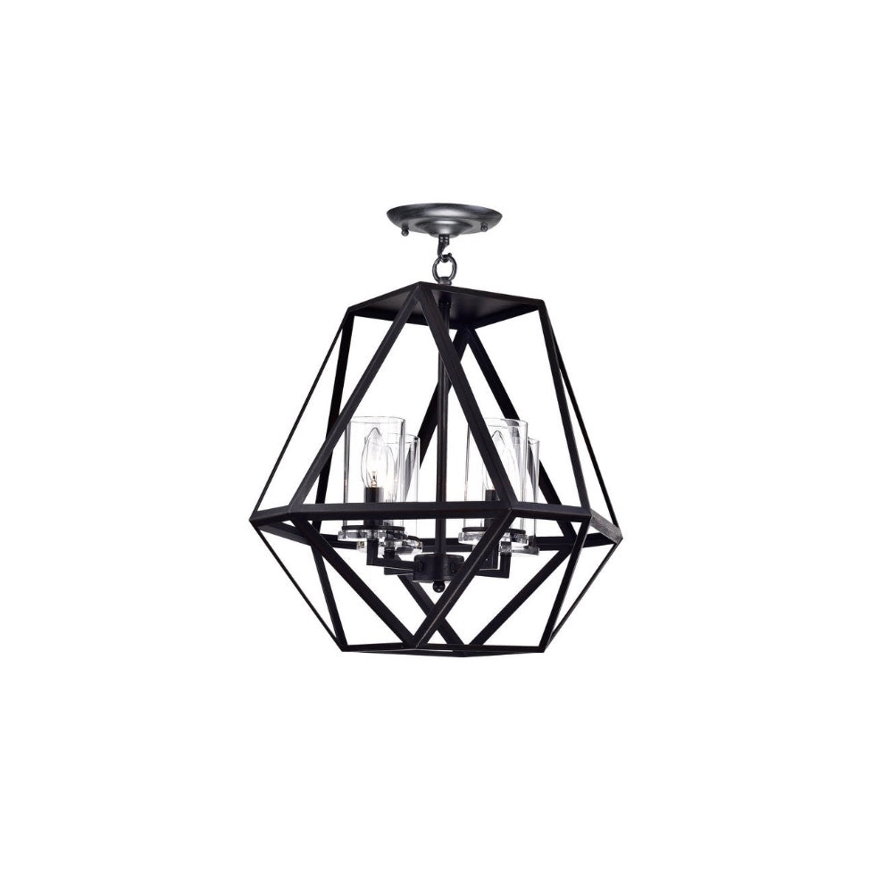 4-Light Geometric Metal Chandelier