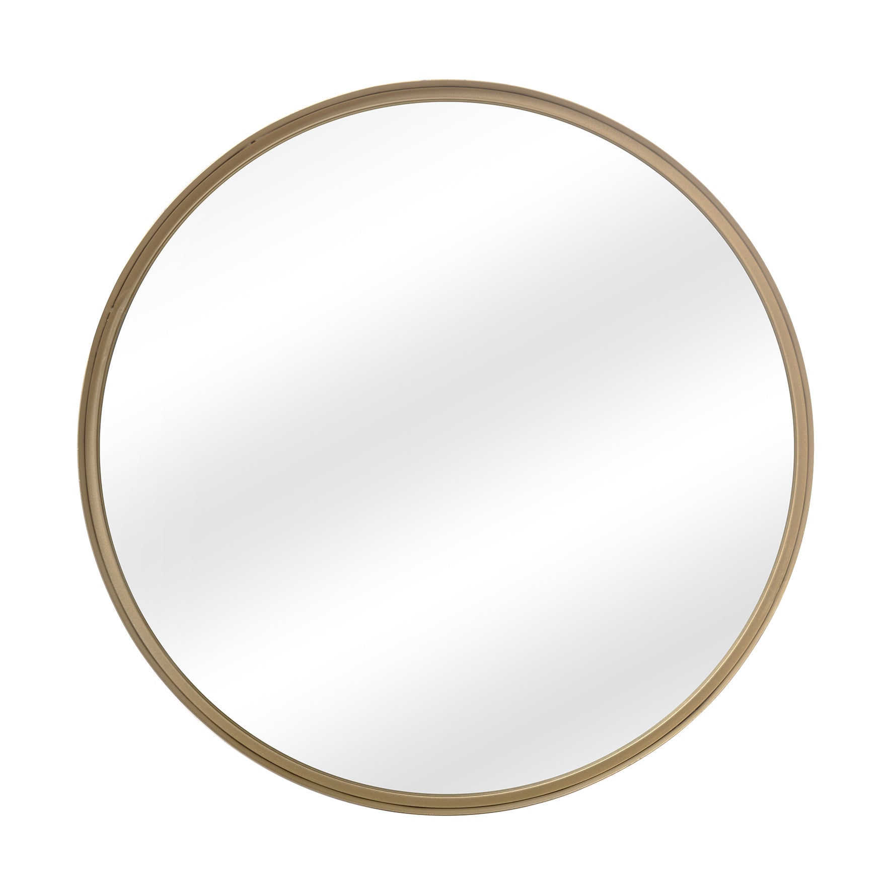 MacLuu 30 Inch Round Metal Wide Frame Wall Mirror