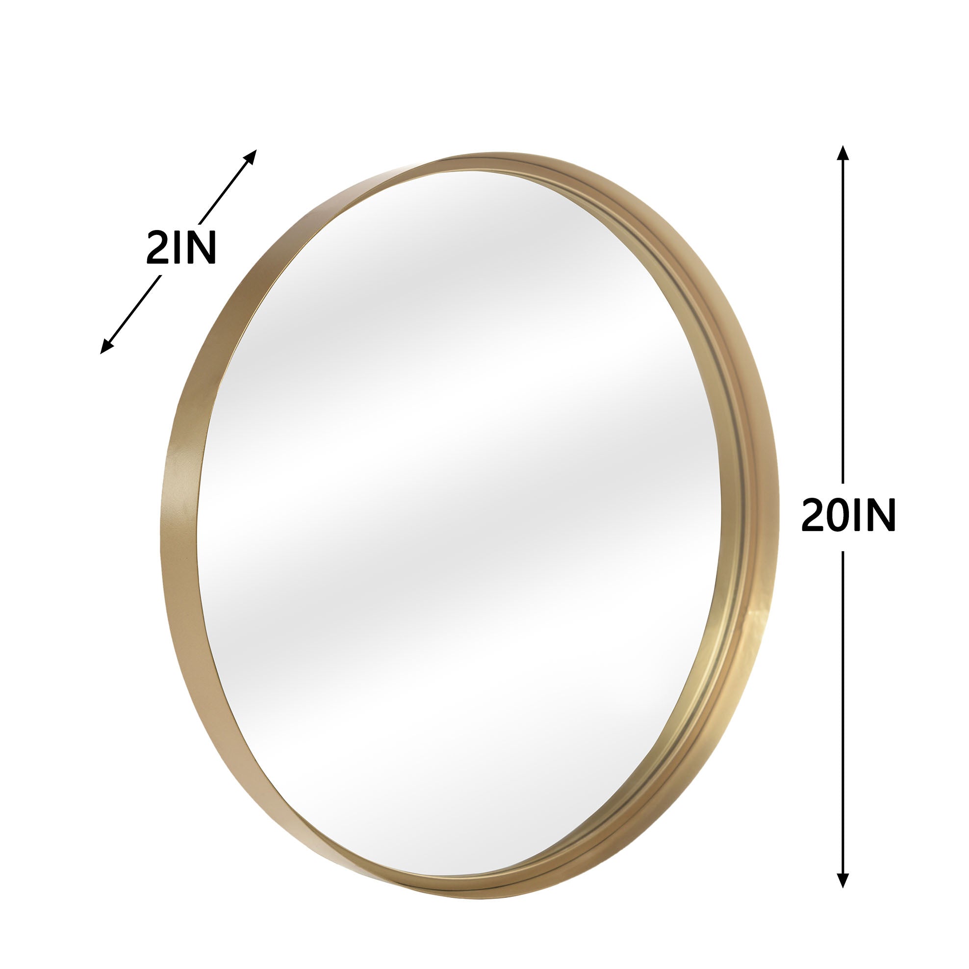 MacLuu 20 Inch Round Metal Wide Frame Wall Mirror