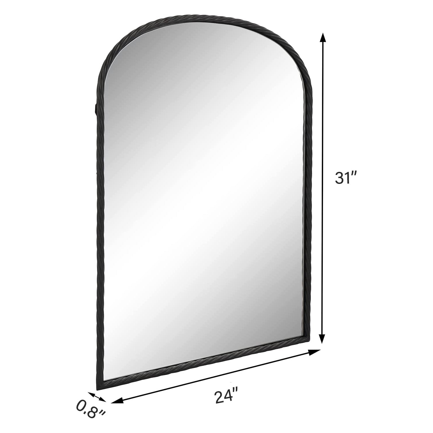 MacLuu Arch Metal Wall Mirror with Twisted Edge