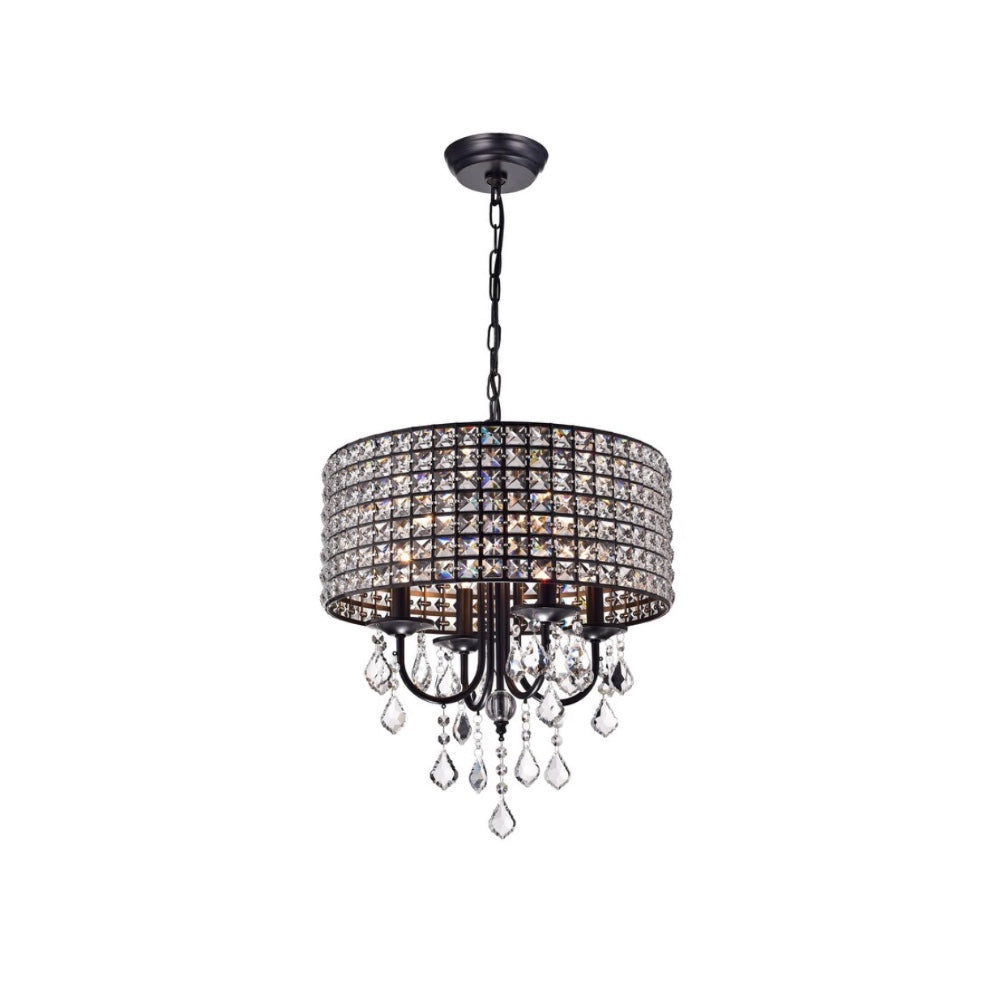 4-Light Crystal Drum Chandelier