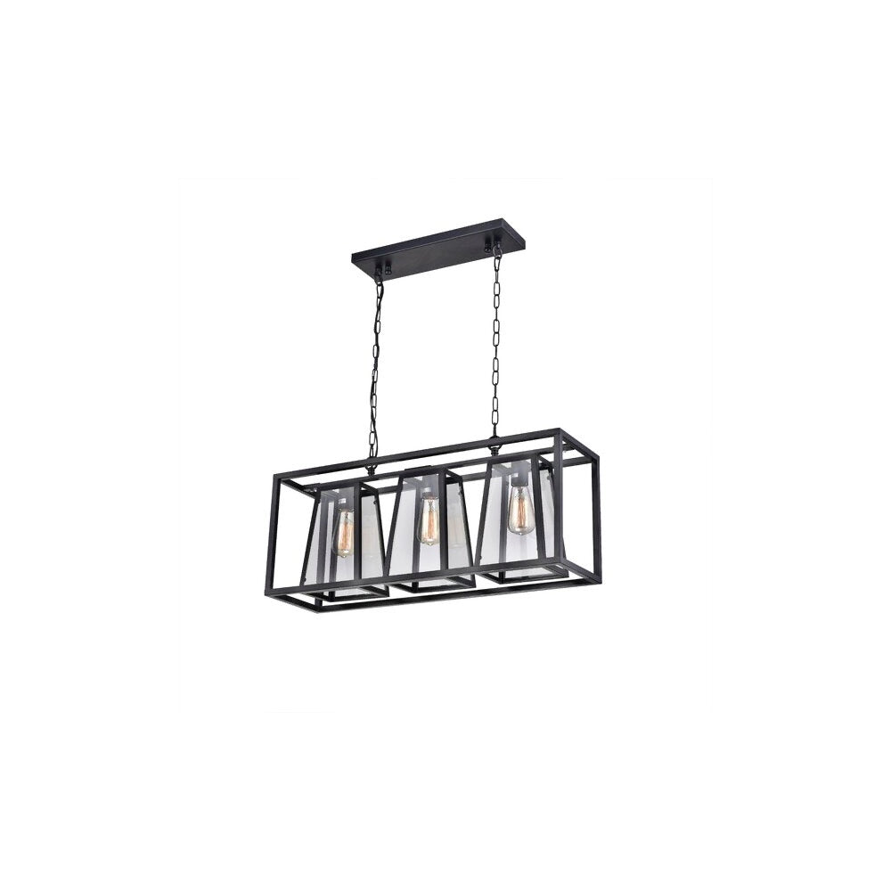 3-Light Kitchen Island Linear Pendant