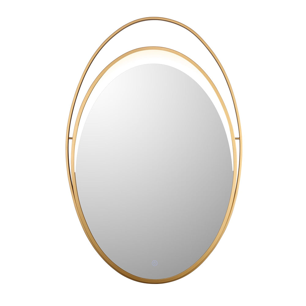 MacLuu Oval Mirror Double Eggshell-Shaped Frame with Led