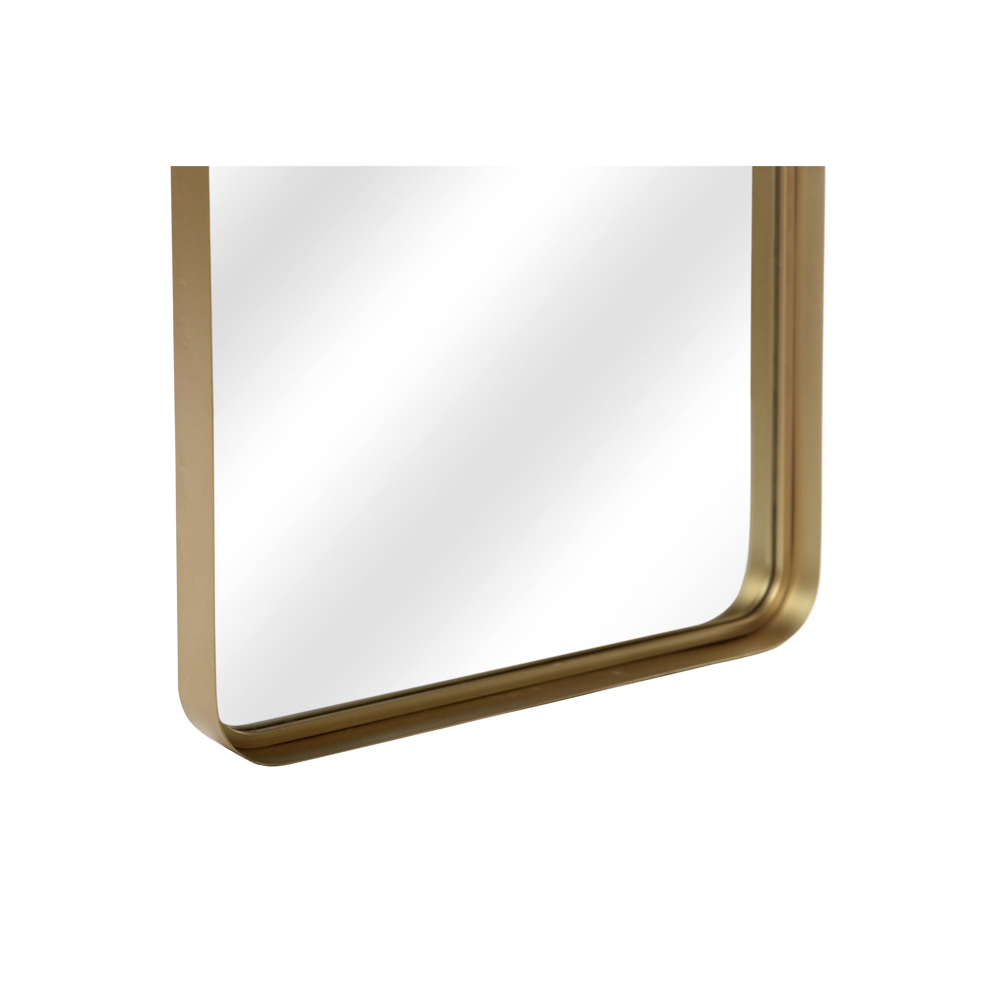 MacLuu Rectangle Rounded Corner Metal Wall Mirror