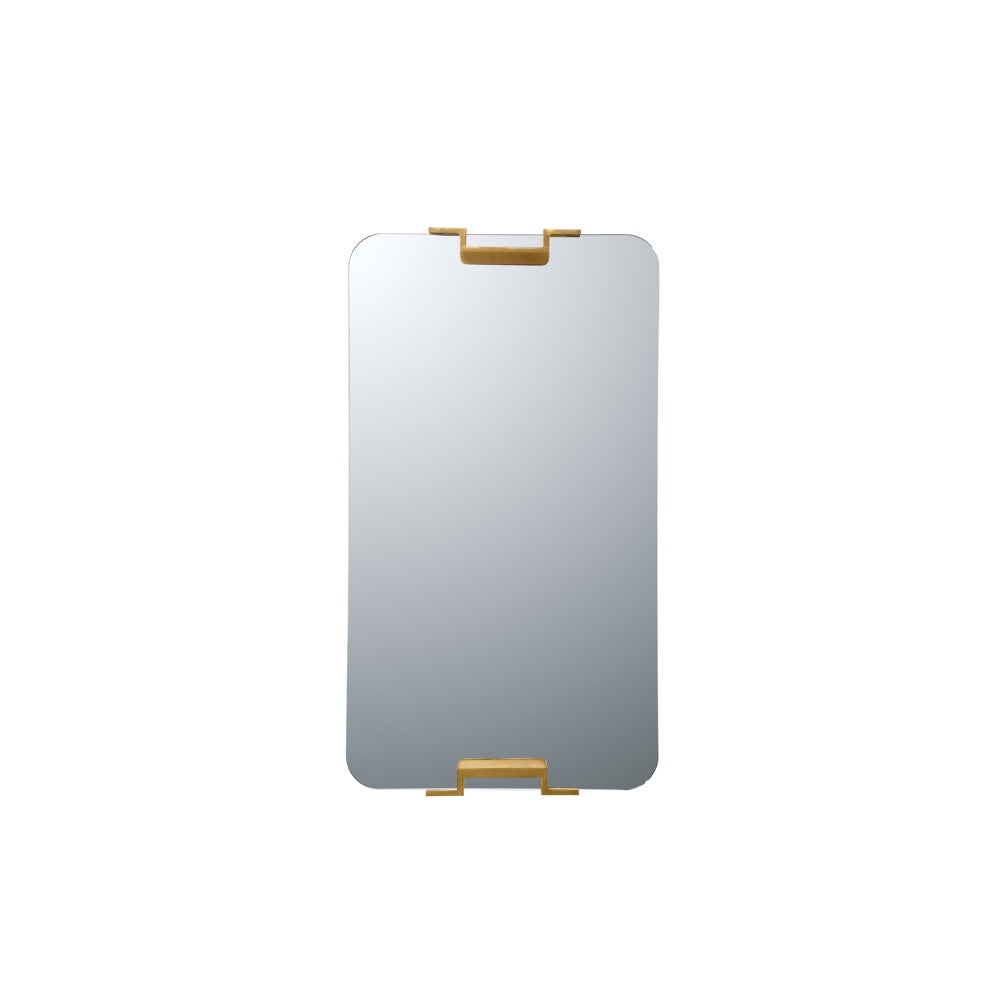 MacLuu Frameless Rectangular Gold Metal Wall Mirror