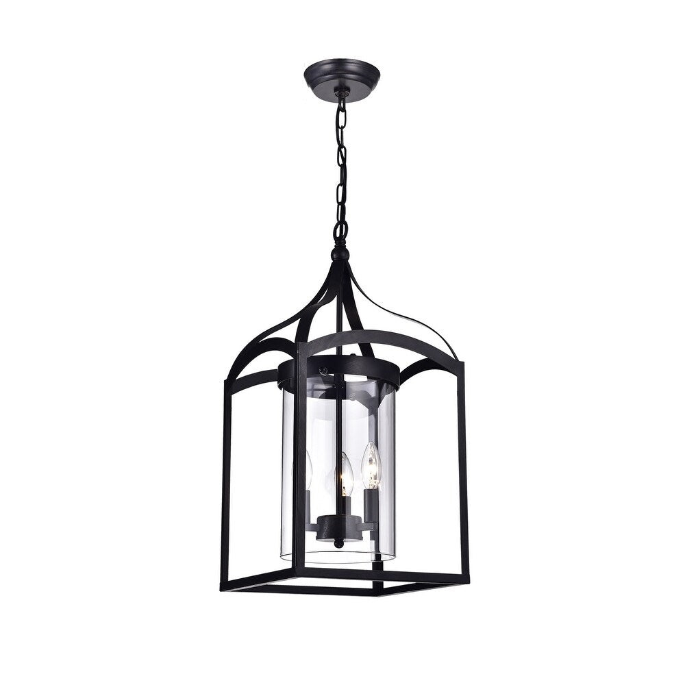 3-Light Foyer Black Pendant