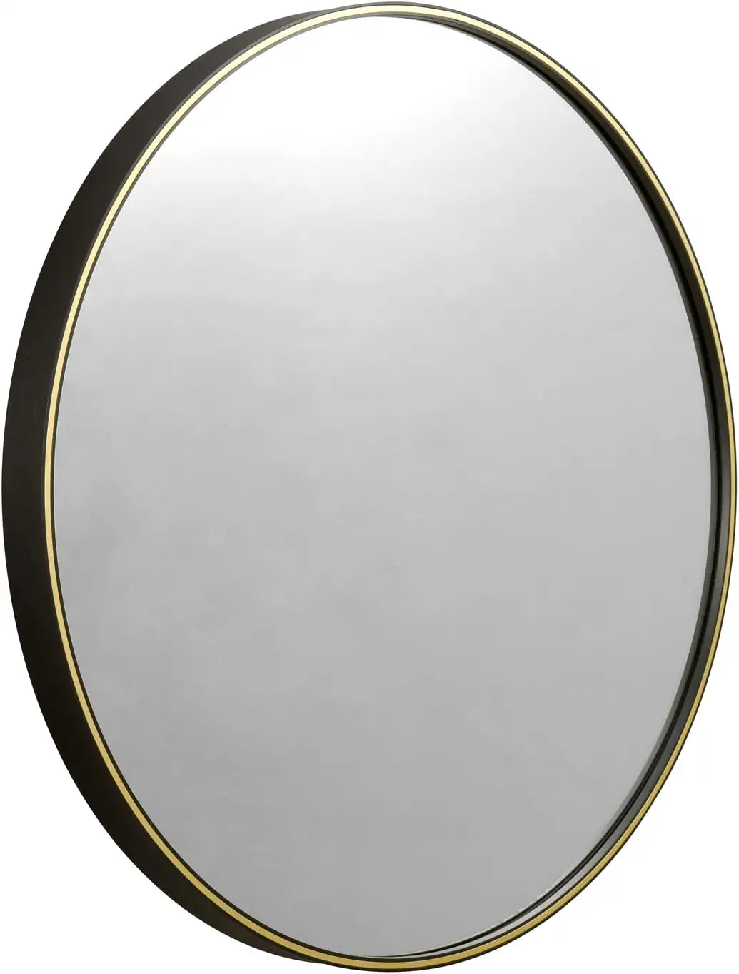 MacLuu 24 Inch Black Round Metal Wall Mirror