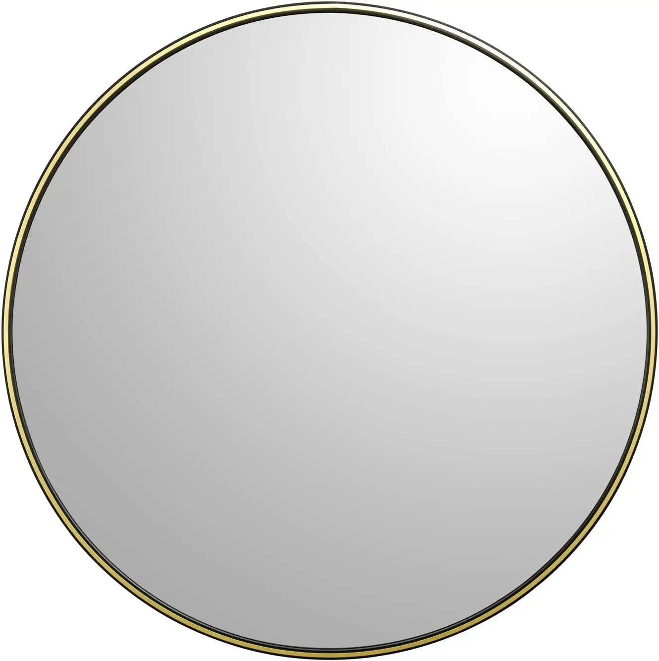 MacLuu 24 Inch Black Round Metal Wall Mirror