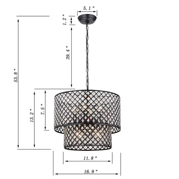 2-Tier 8-Light Drum Chandelier