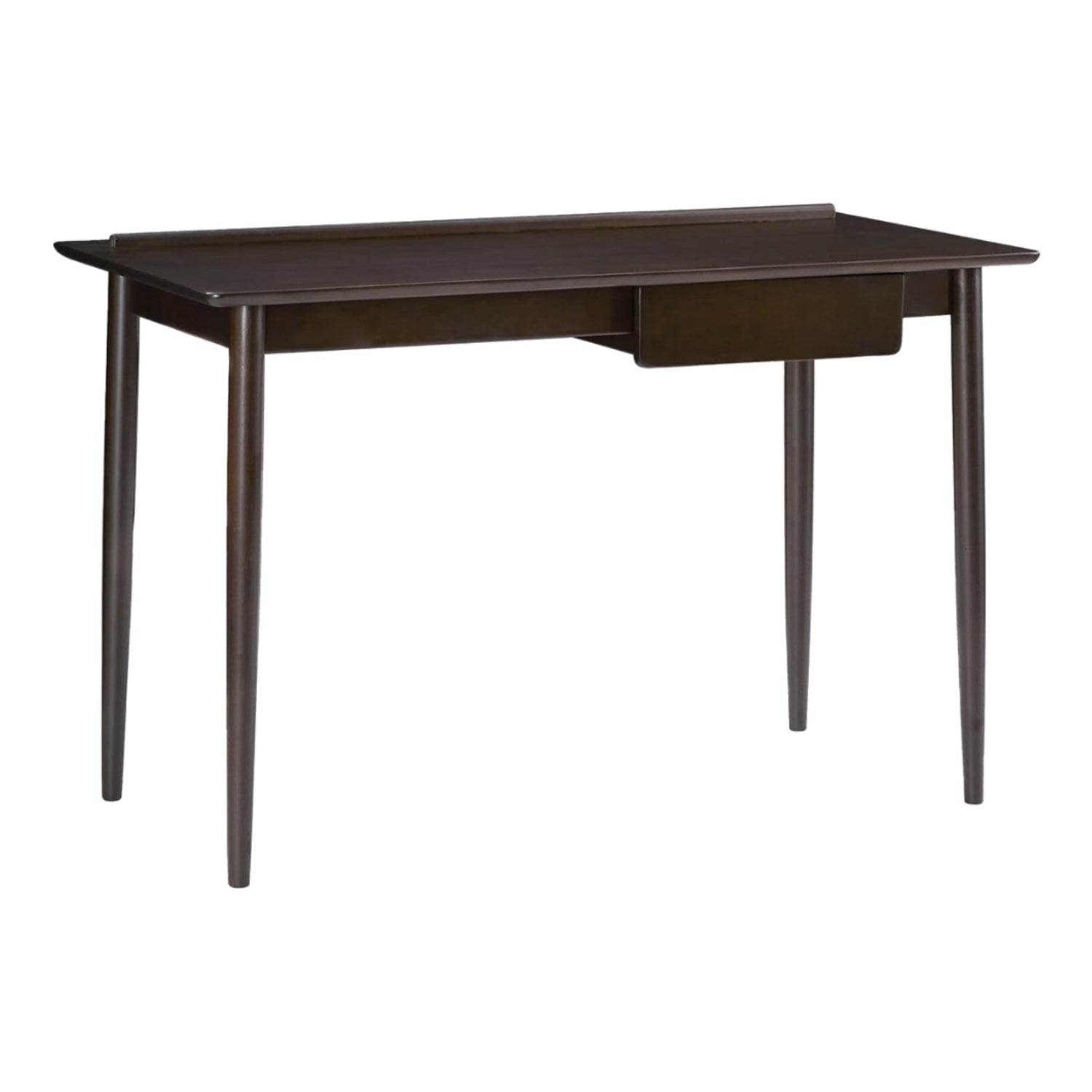 MacLuu Mid Century Modern Solid Wood Writing Desk with Drawer Dark Walnut