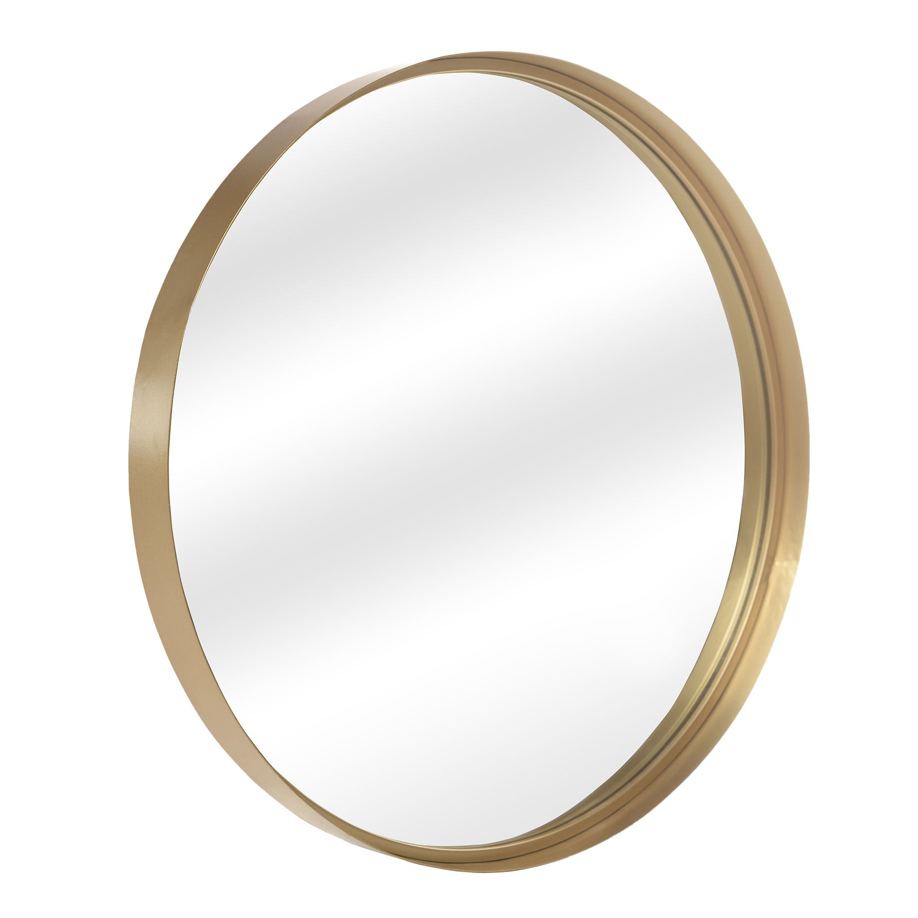 MacLuu 30 Inch Round Metal Wide Frame Wall Mirror