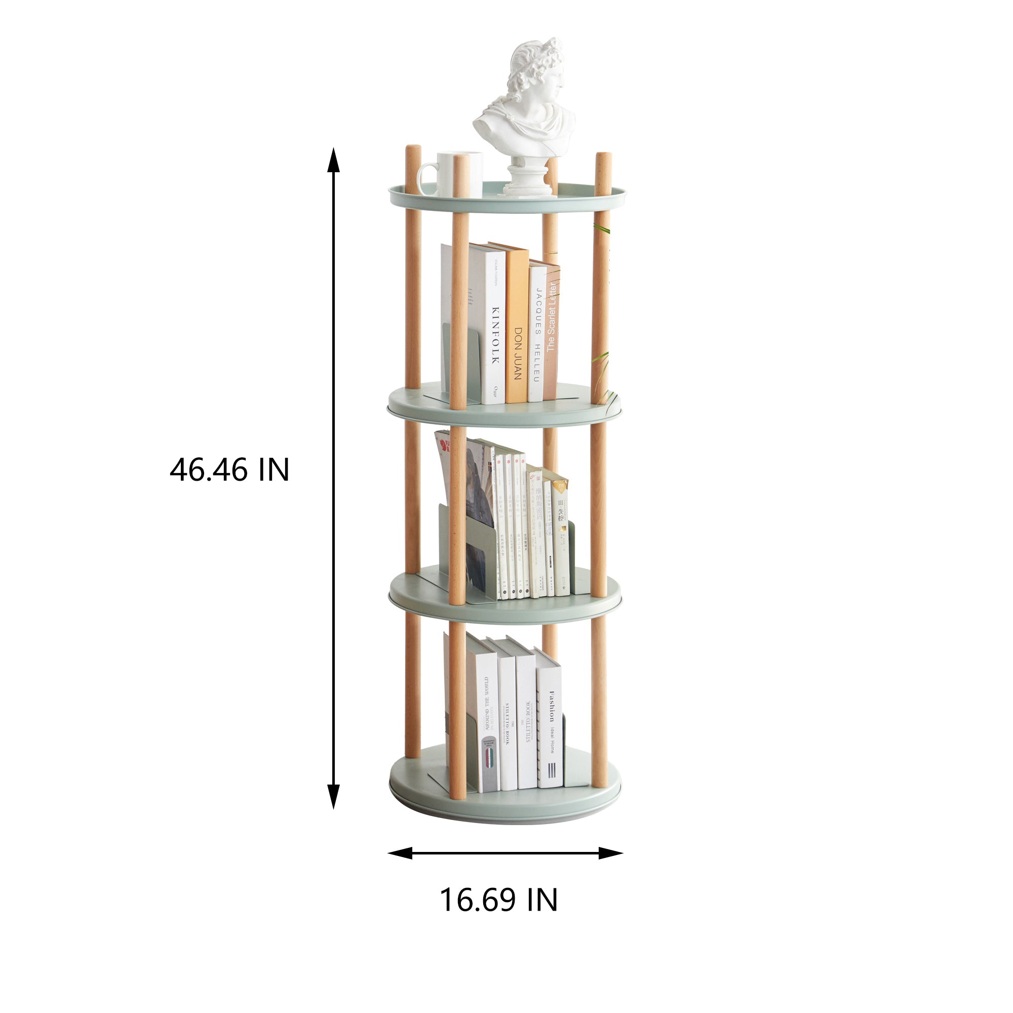 360 Degrees Rotating Bookshelf Storage Shelf