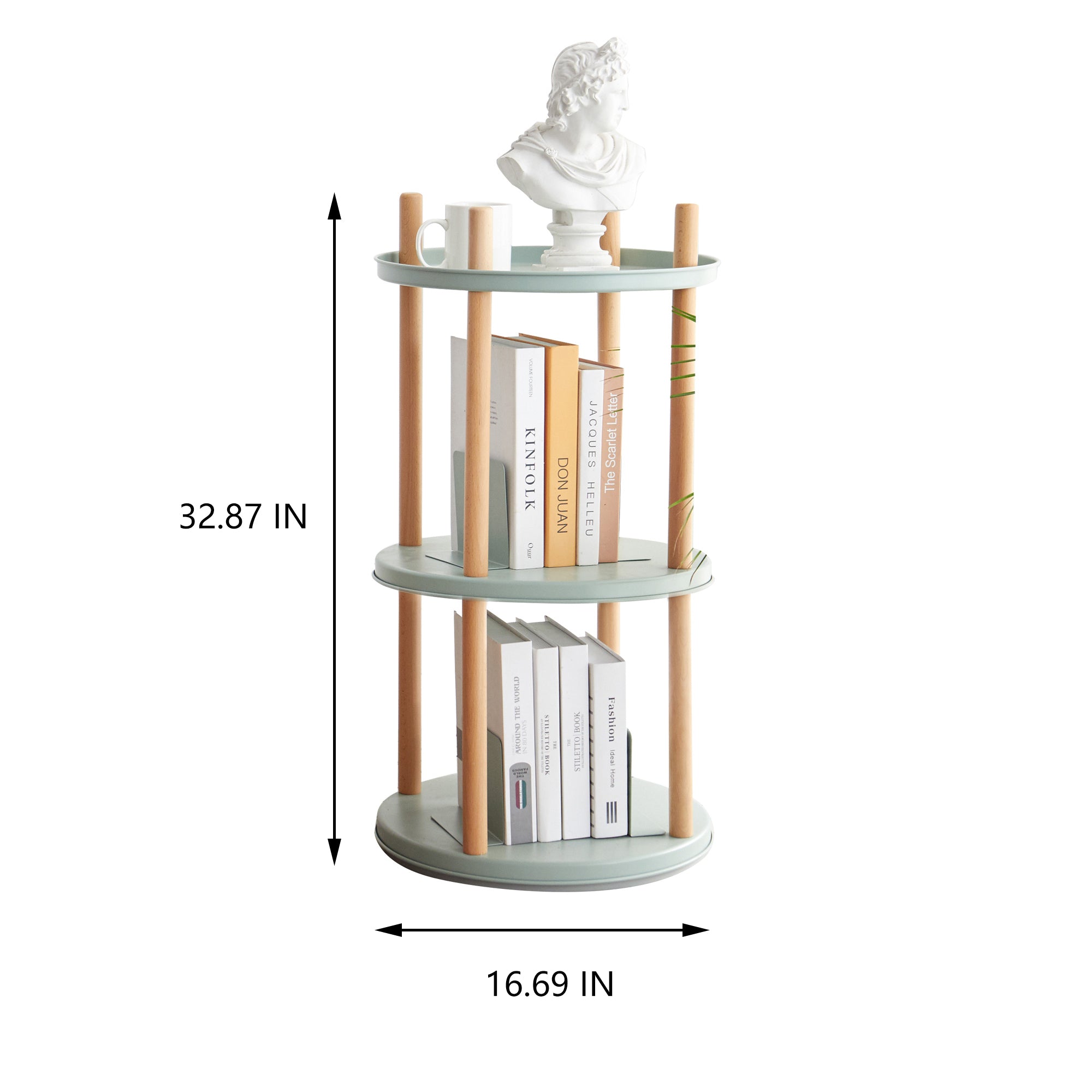 360 Degrees Rotating Bookshelf Storage Shelf