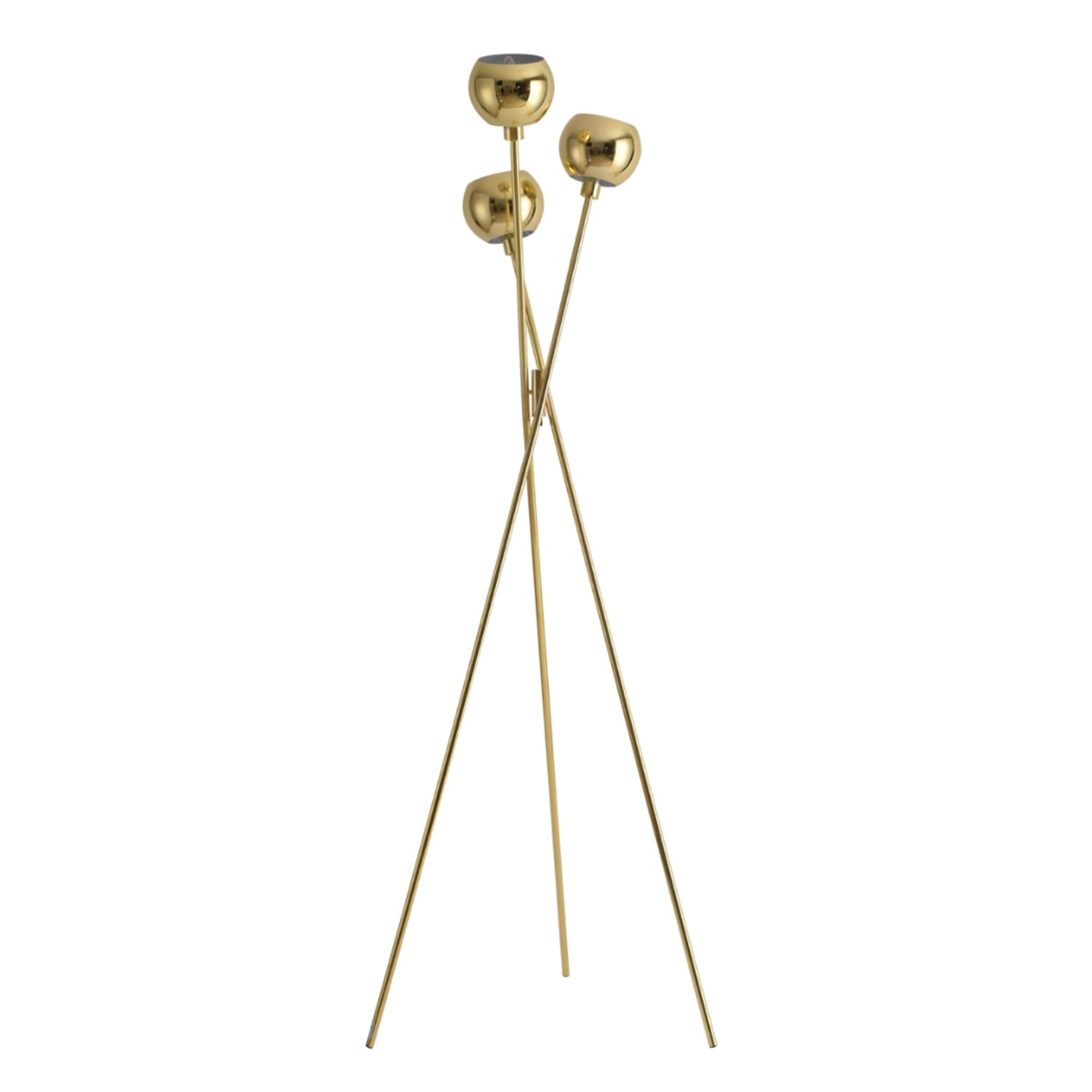 MacLuu 68 Inch Gold Metal Tripod Floor Lamp