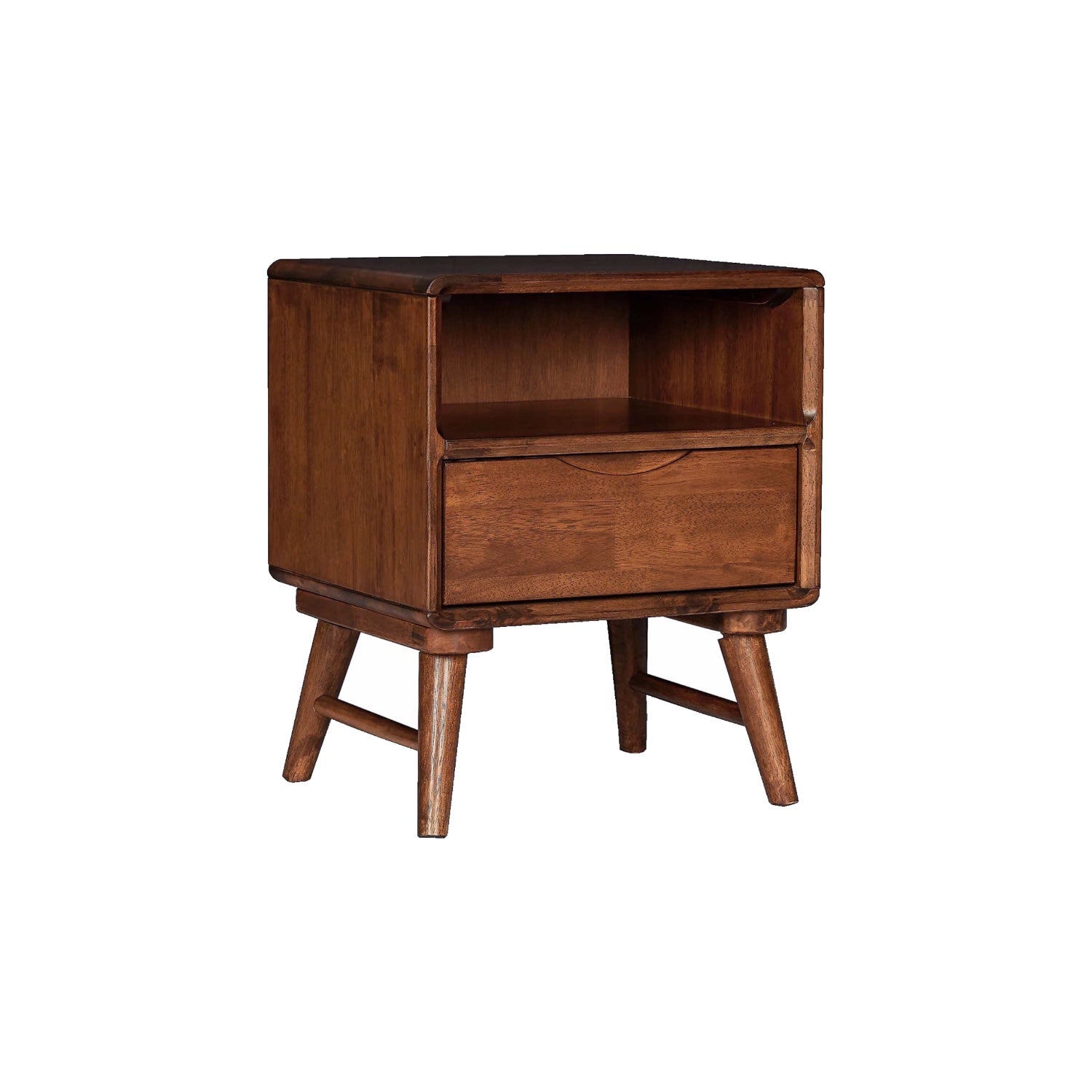 MacLuu Scandinavian Solid Wood 1-Drawer Night Stand