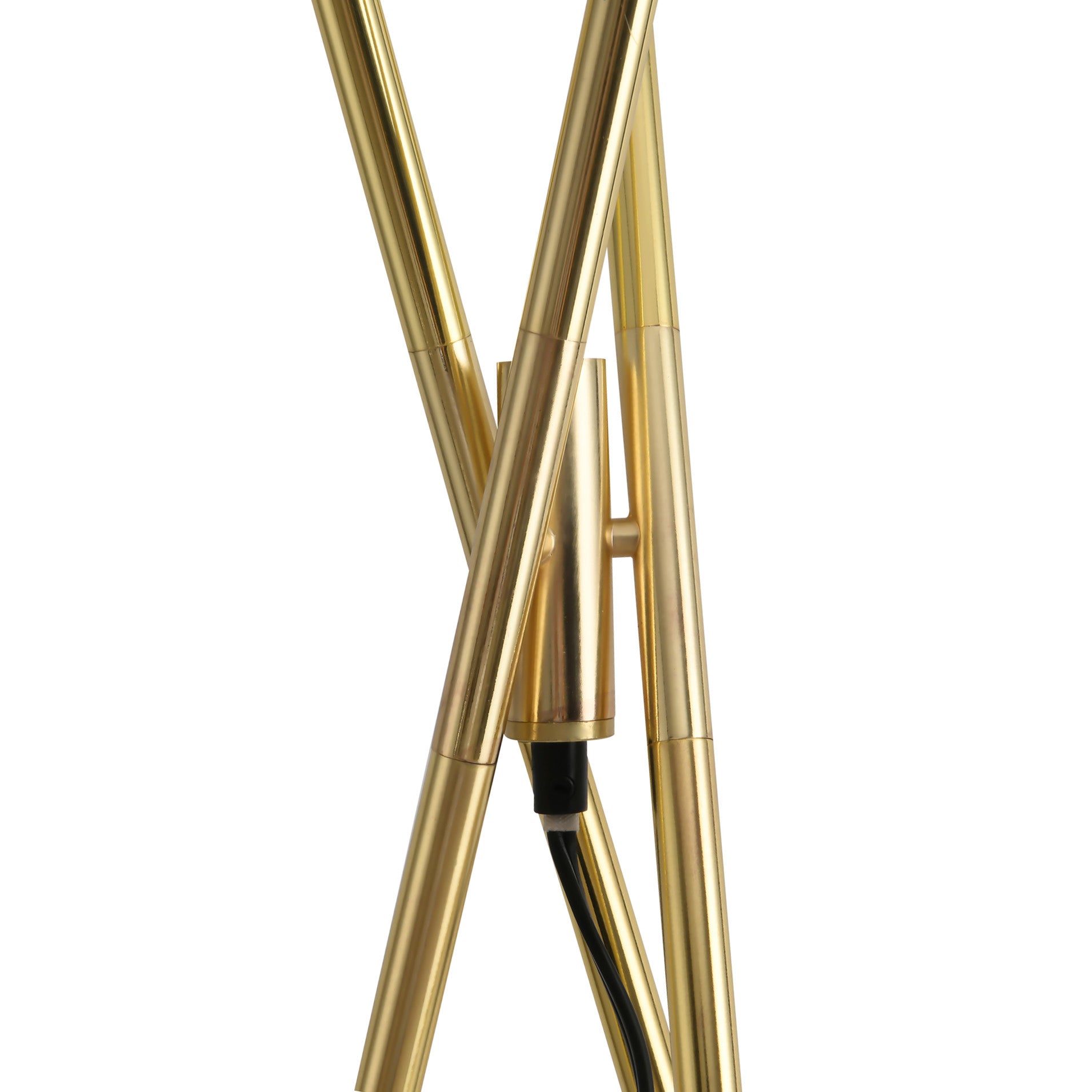 MacLuu 68 Inch Gold Metal Tripod Floor Lamp