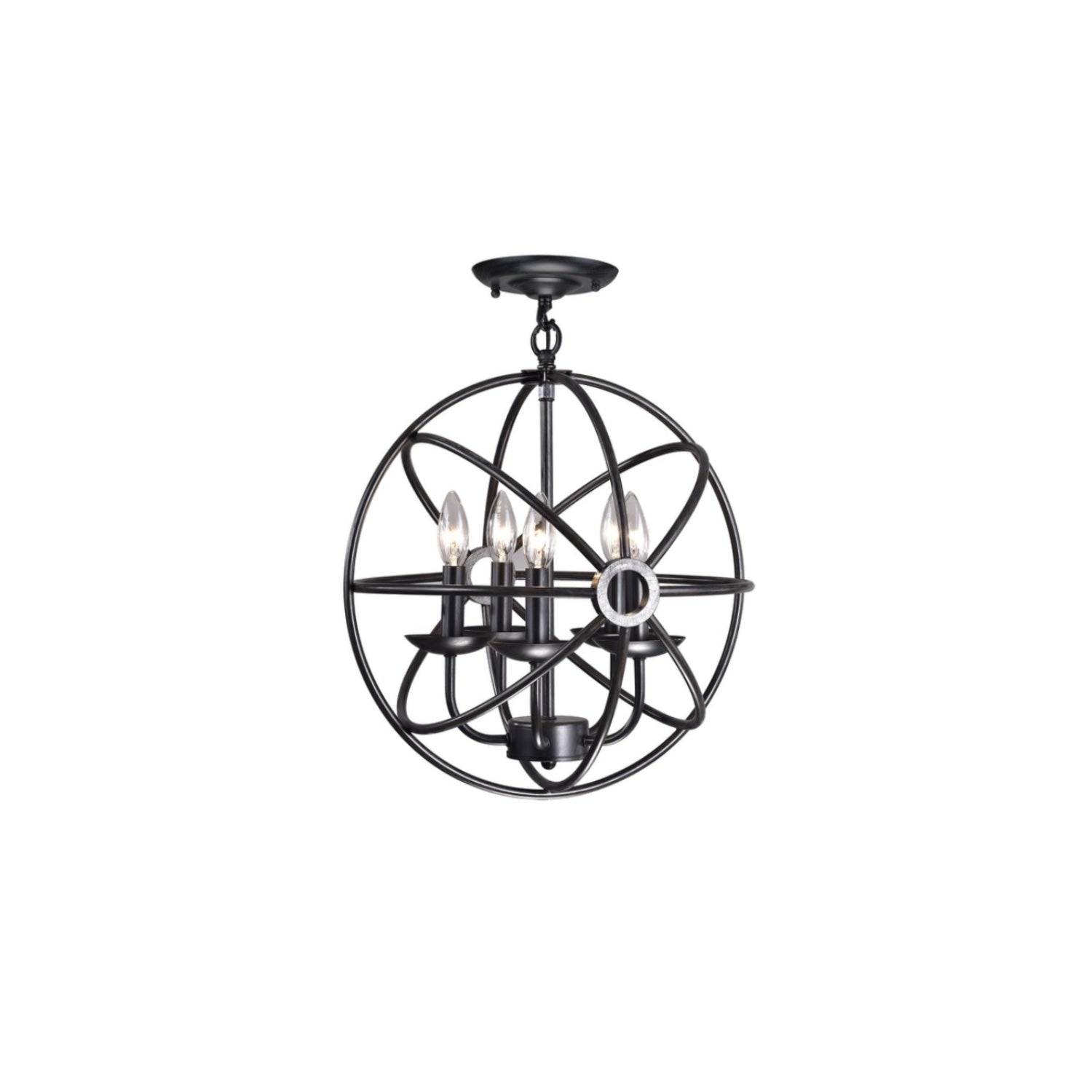 5-Light Candle Style Globe Chandelier