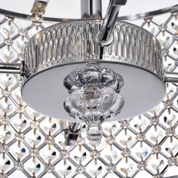 Iron and Glass 4-Light Semi-flush Ceiling Light Fixture