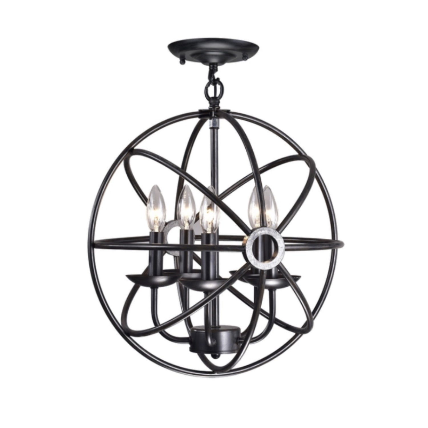 5-Light Candle Style Globe Chandelier