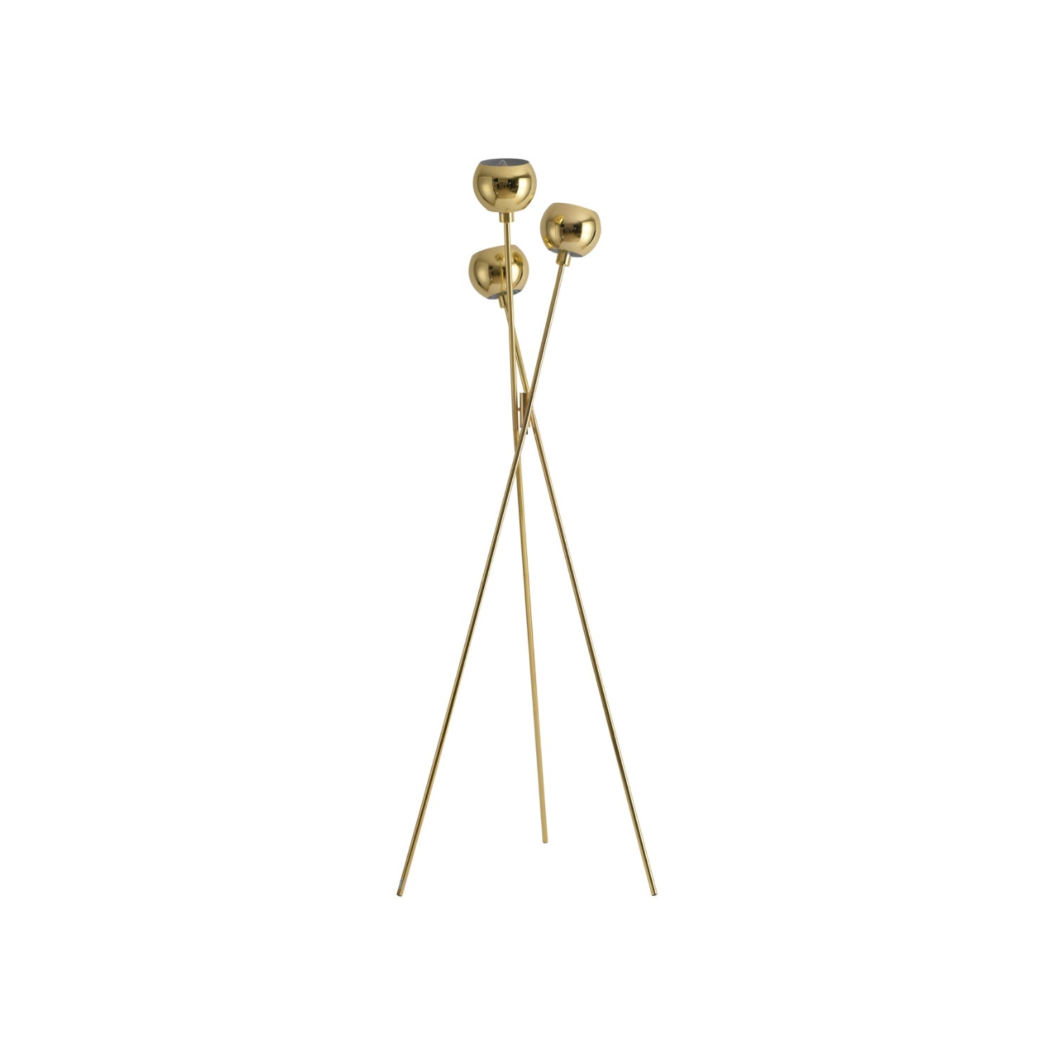 MacLuu 68 Inch Gold Metal Tripod Floor Lamp