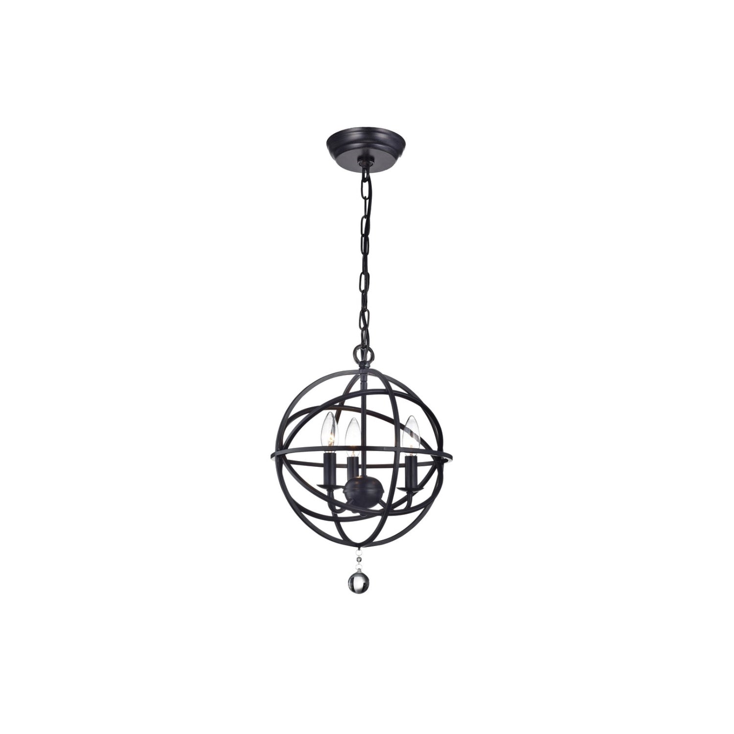 3-Light Globe Black Pendant