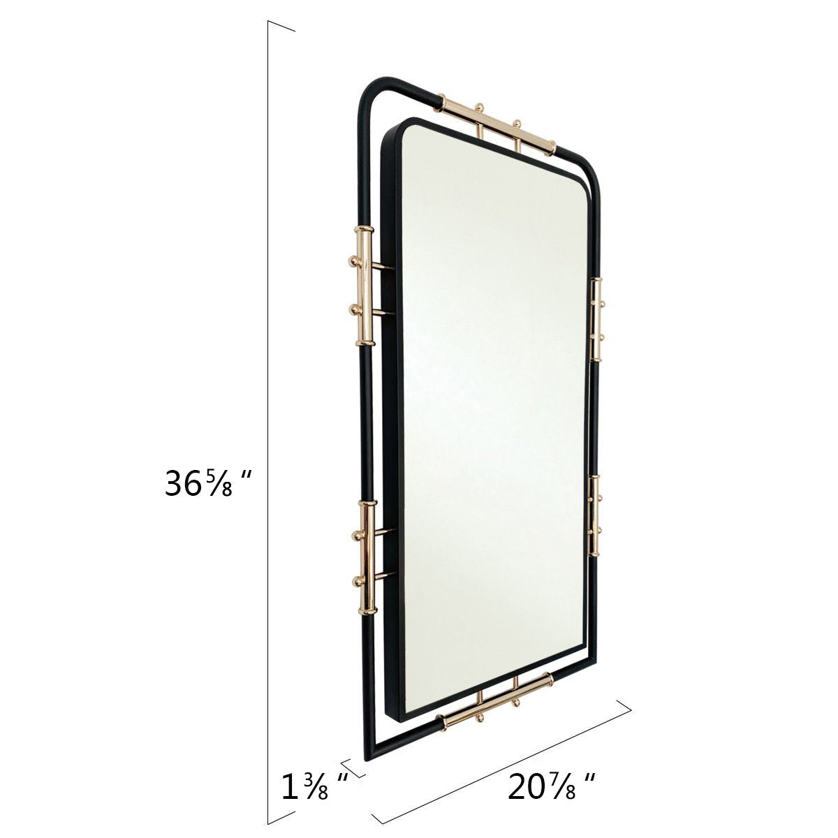 MacLuu Black and Gold Rectangle Wall Mirror