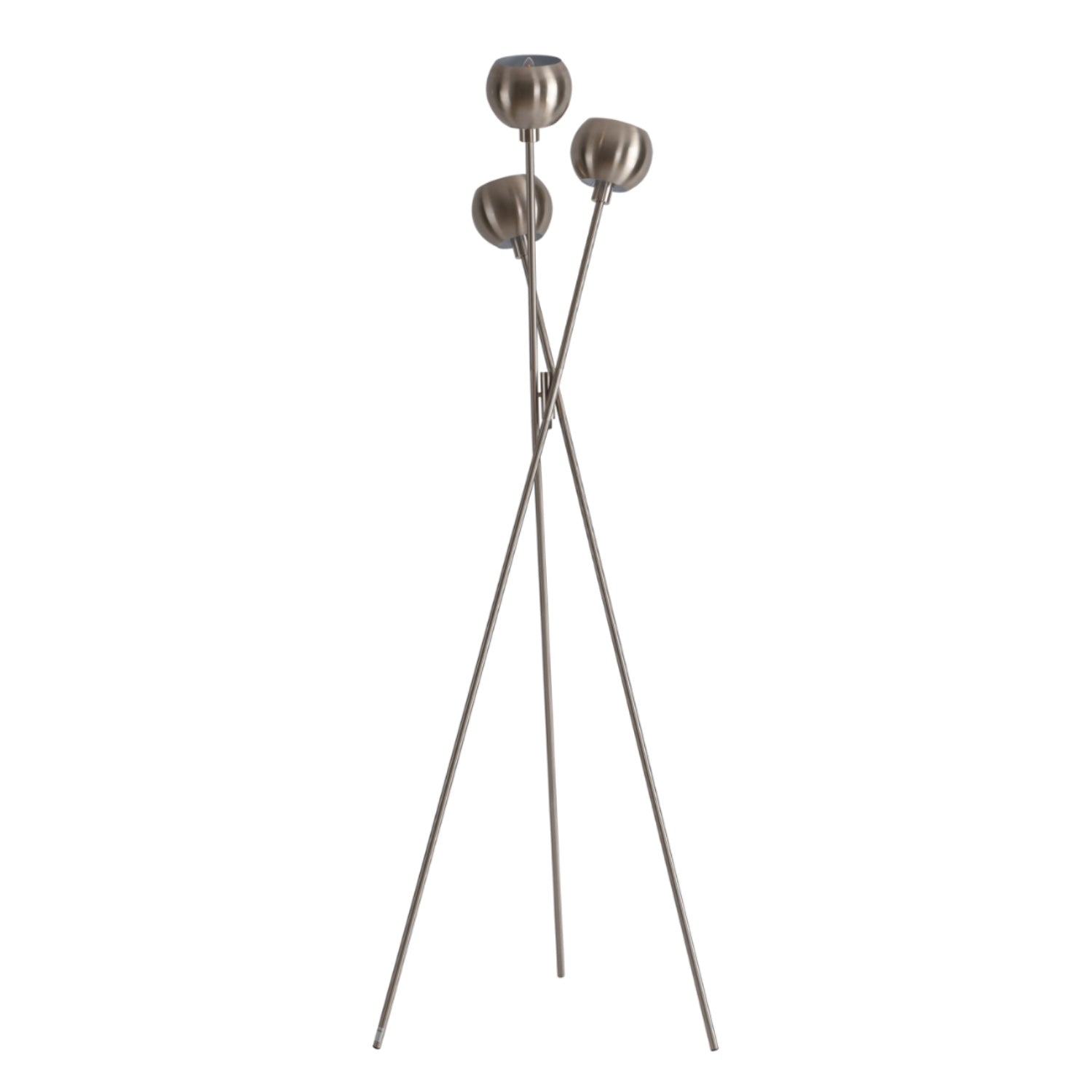 MacLuu 68 Inch Silver Metal Tripod Floor Lamp