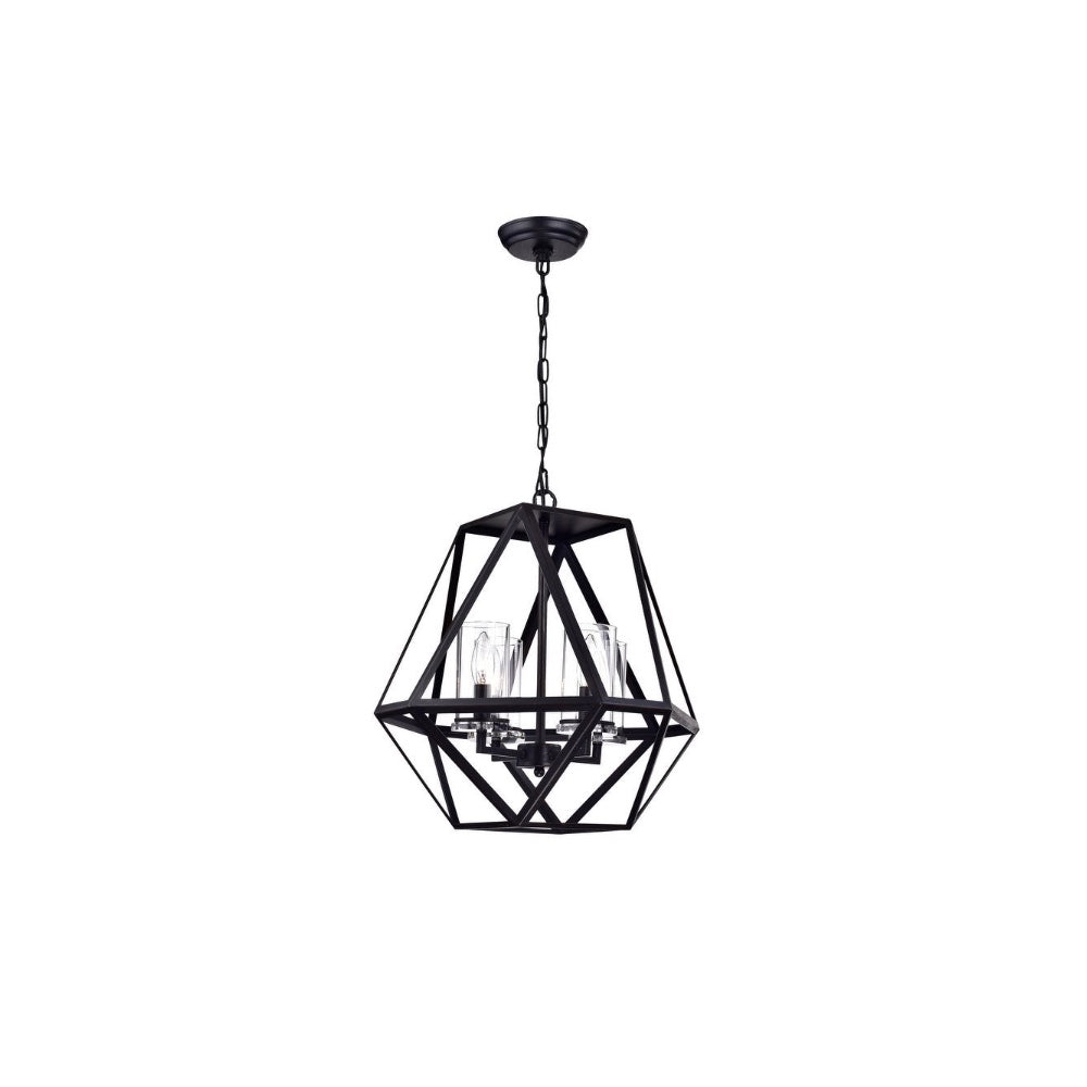 4-Light Geometric Metal Adjustable Chandelier