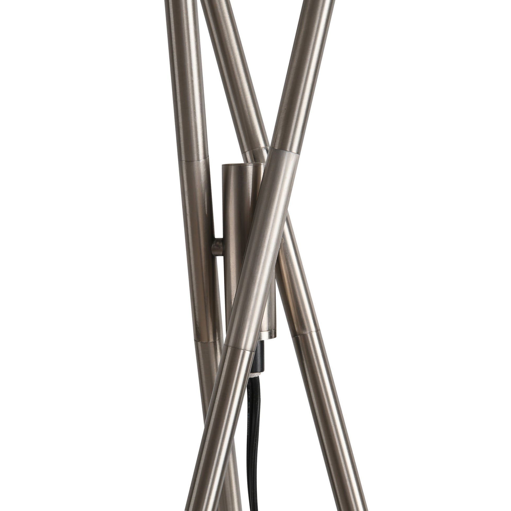 MacLuu 68 Inch Silver Metal Tripod Floor Lamp