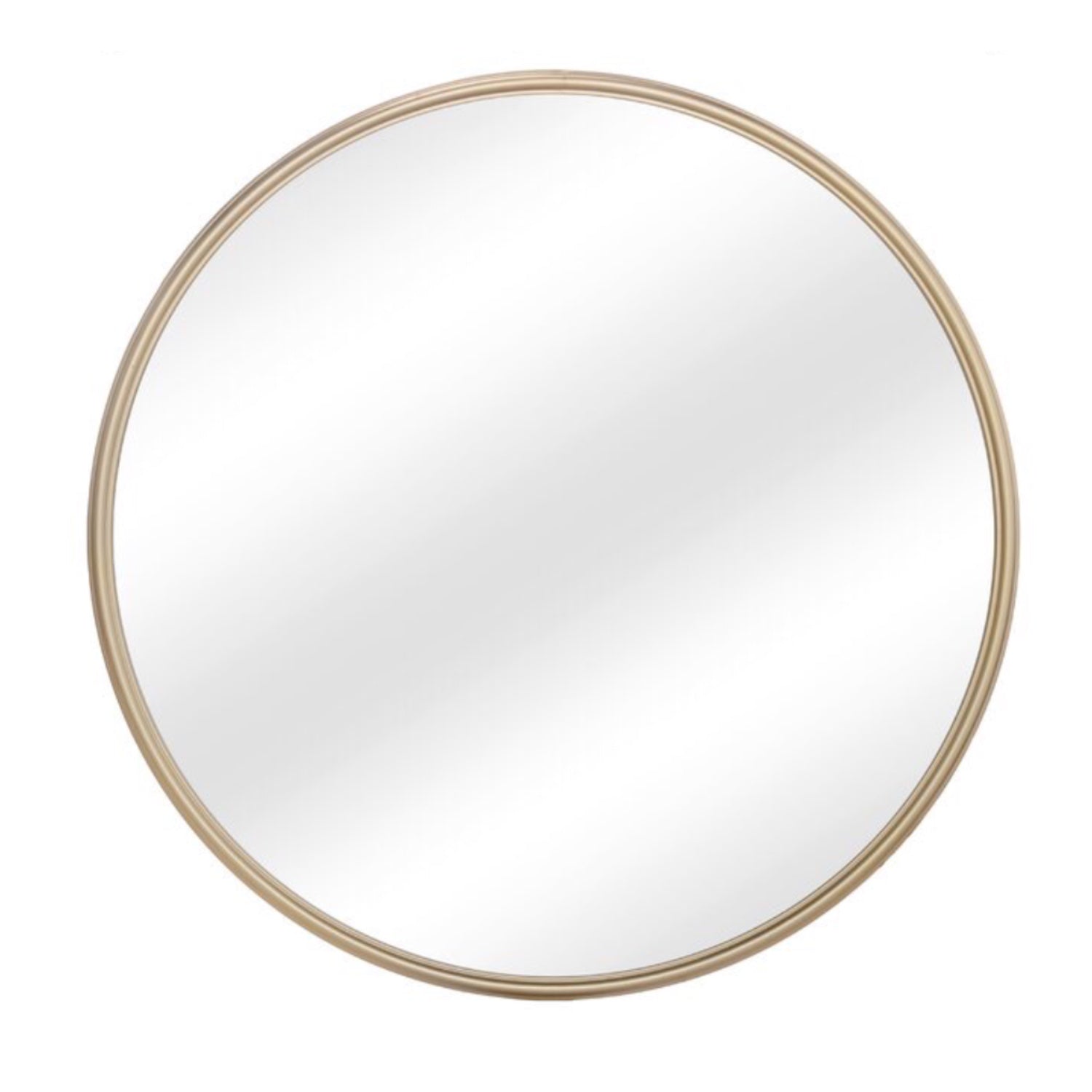 MacLuu 30 Inch Gold Round Metal Wall Mirror