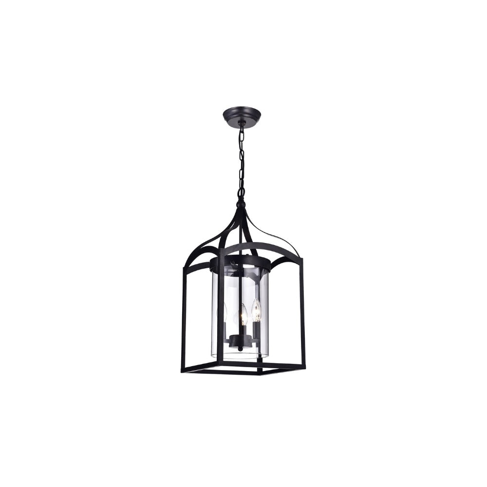 3-Light Foyer Black Pendant