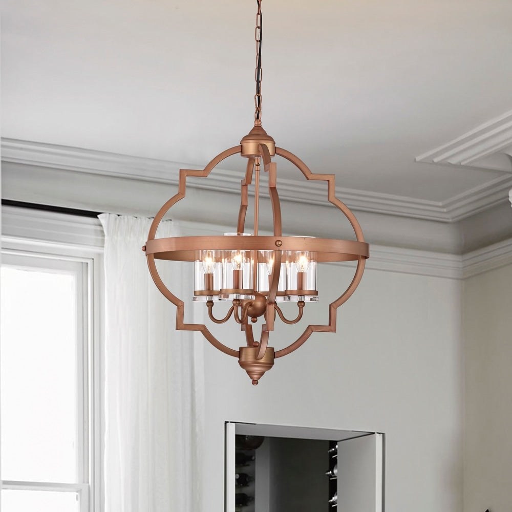 4-Light Globe Geometric Chandelier