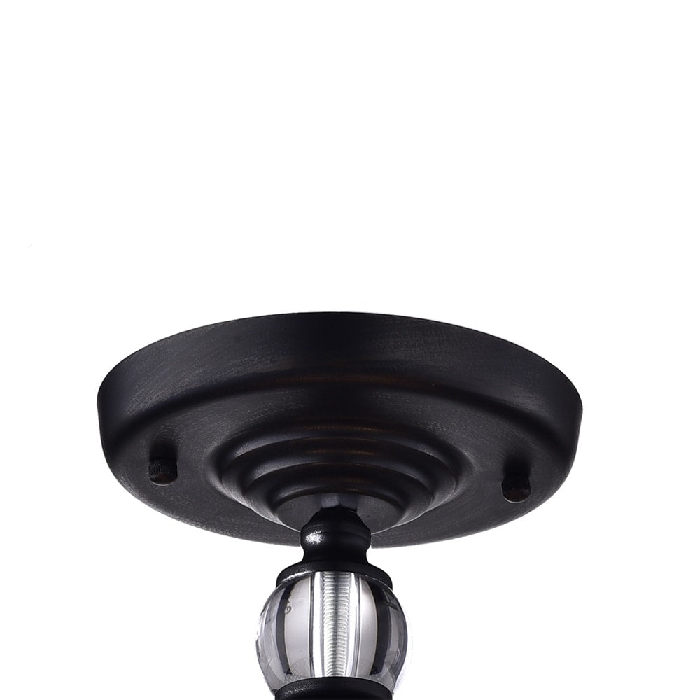 3-Light Black Semi Flush Mount