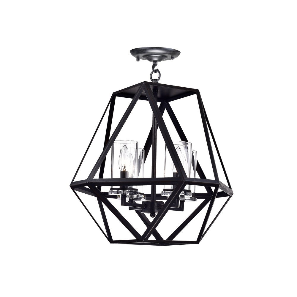 4-Light Geometric Metal Chandelier