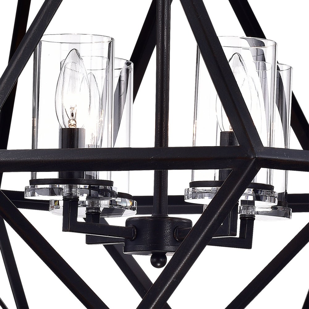 4-Light Geometric Metal Chandelier