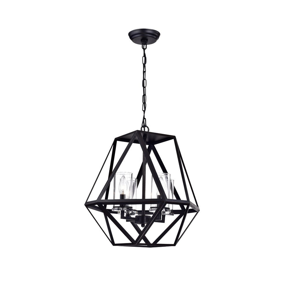 4-Light Geometric Metal Adjustable Chandelier