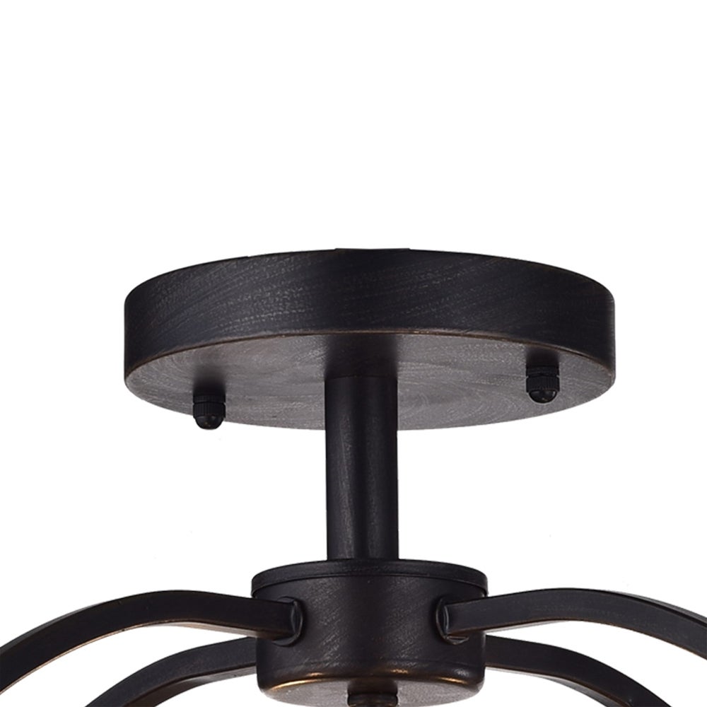 4-Light Black Semi-flush-mount Fixture