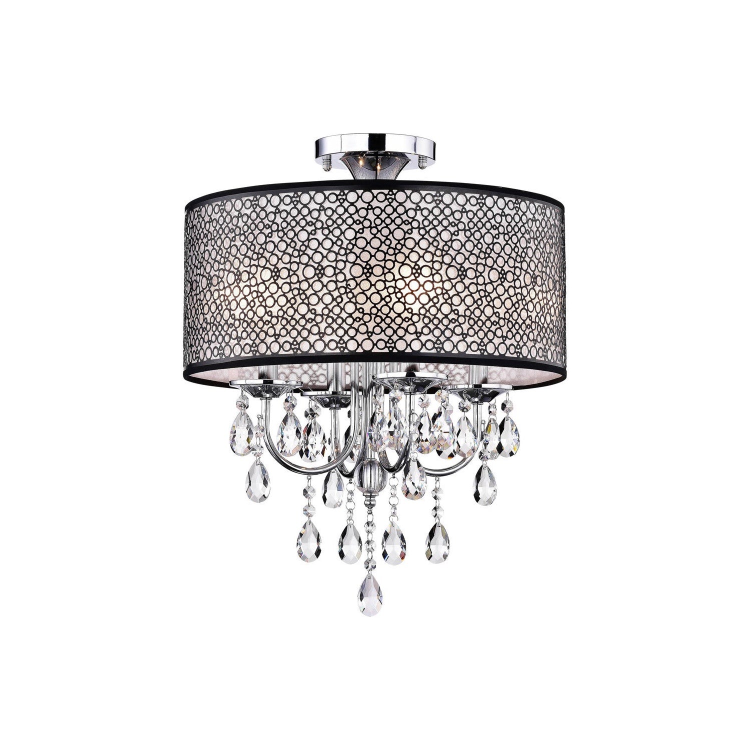 4-Light Chrome Finish Drum Chandelier