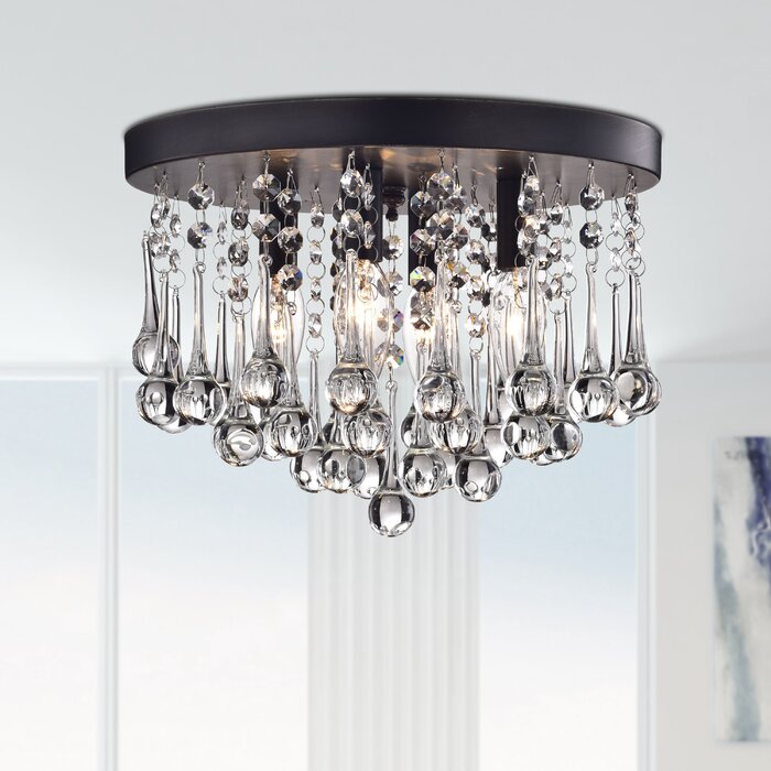 4-Light Crystal Flush Mount