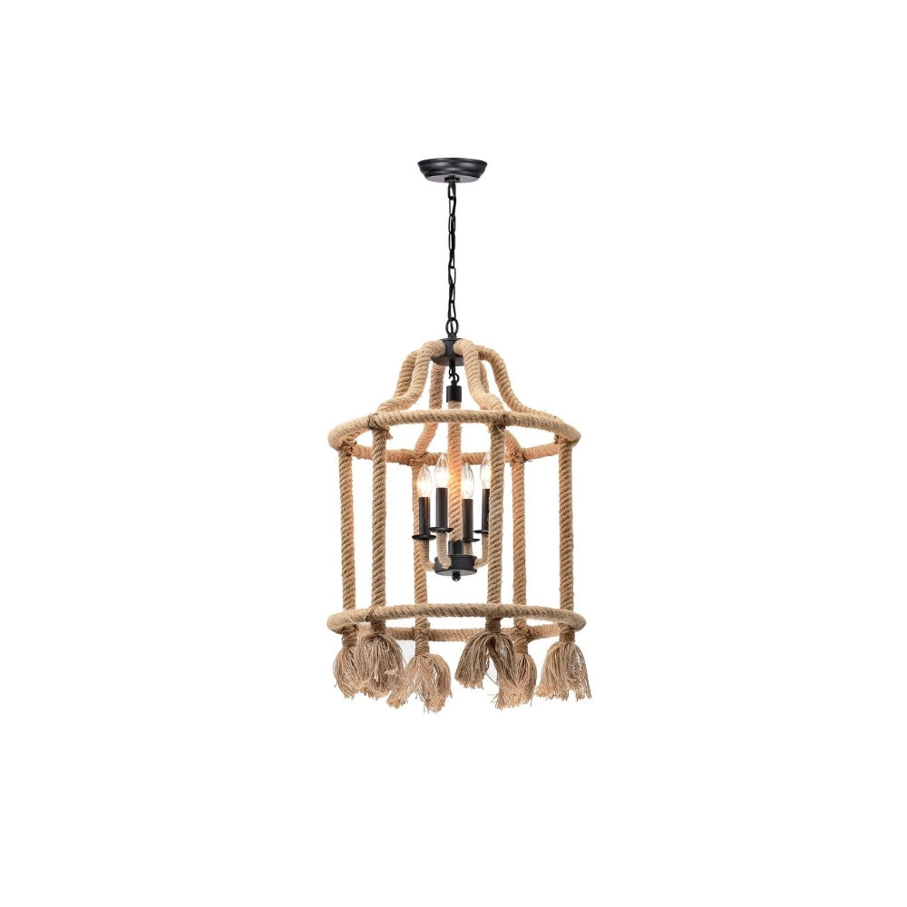 4-Light Lantern Cylinder Chandelier