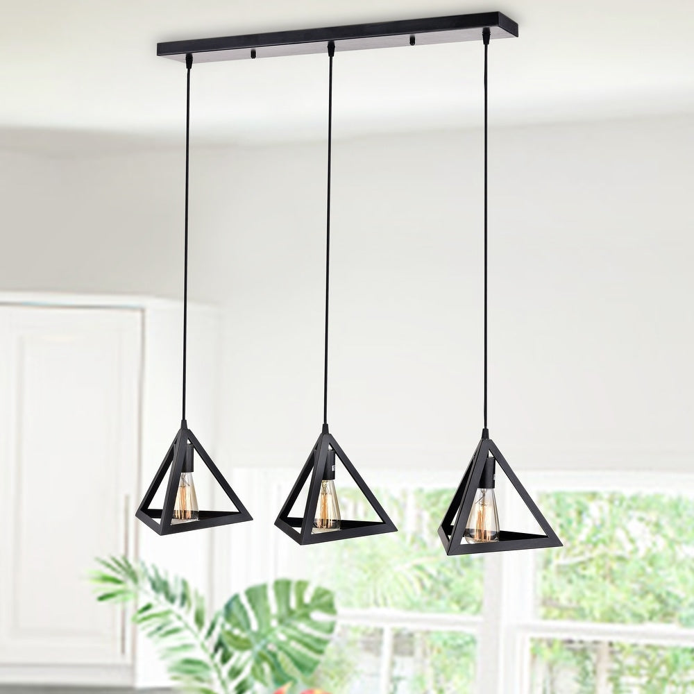 3-Light Kitchen Island Geometric Pendant