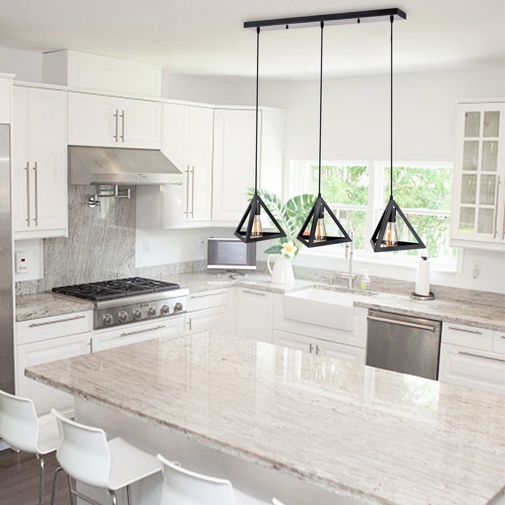 3-Light Kitchen Island Geometric Pendant