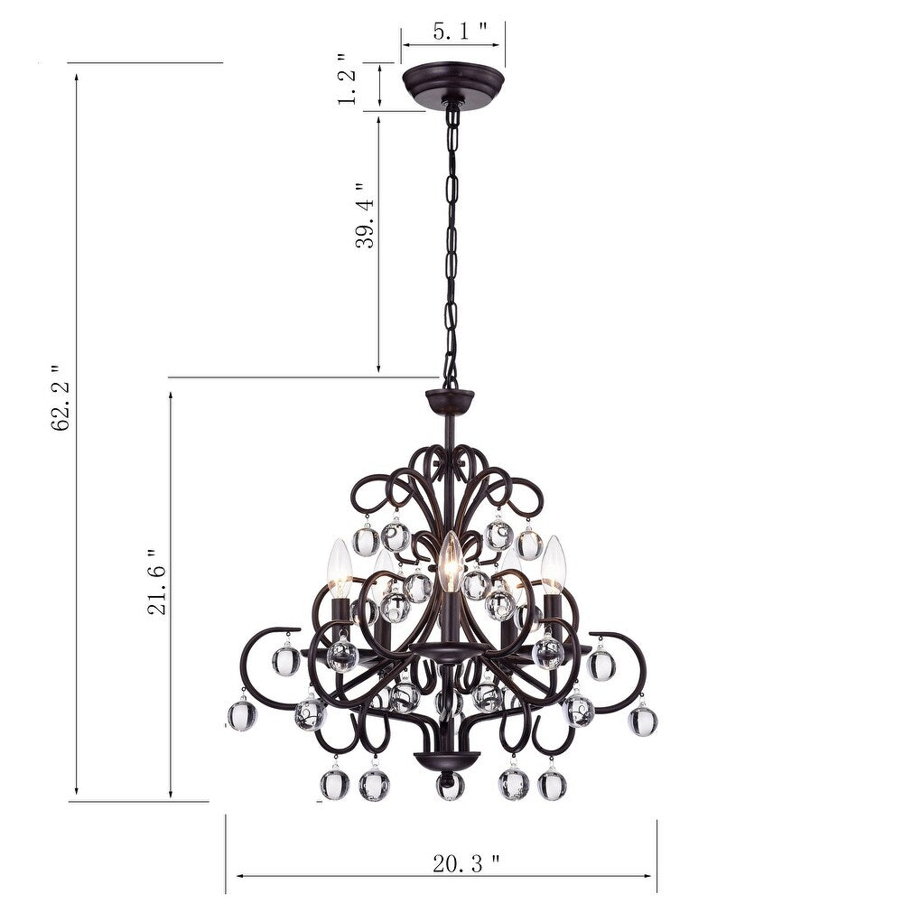 5-Light Candle Style Chandelier