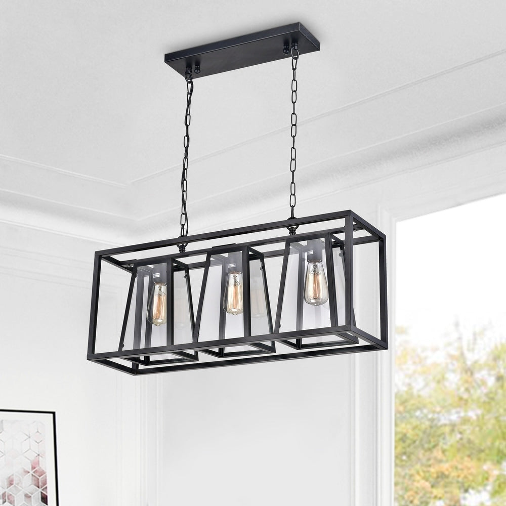 3-Light Kitchen Island Linear Pendant