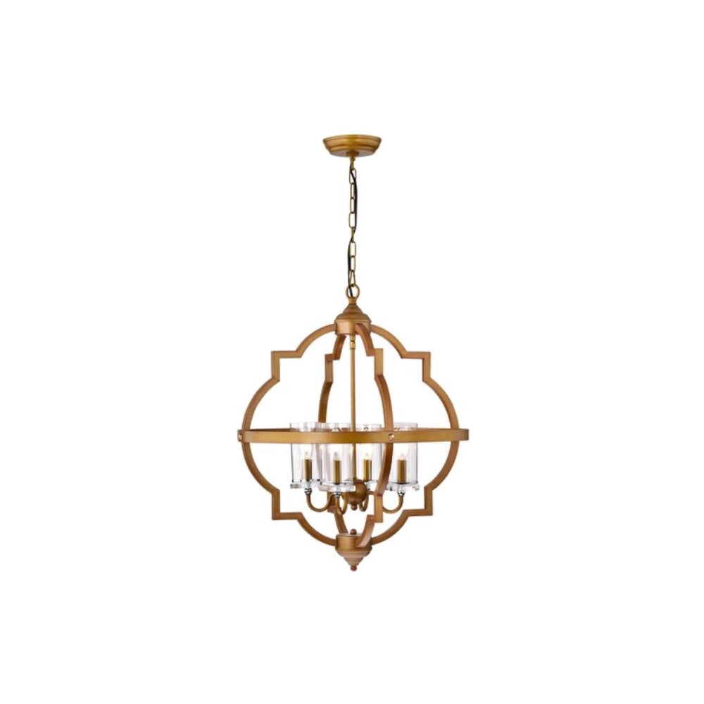 4-Light Globe Geometric Chandelier